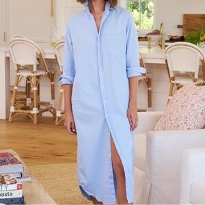 Frank & Eileen Rory denim shirt dress in glacier blue XXS